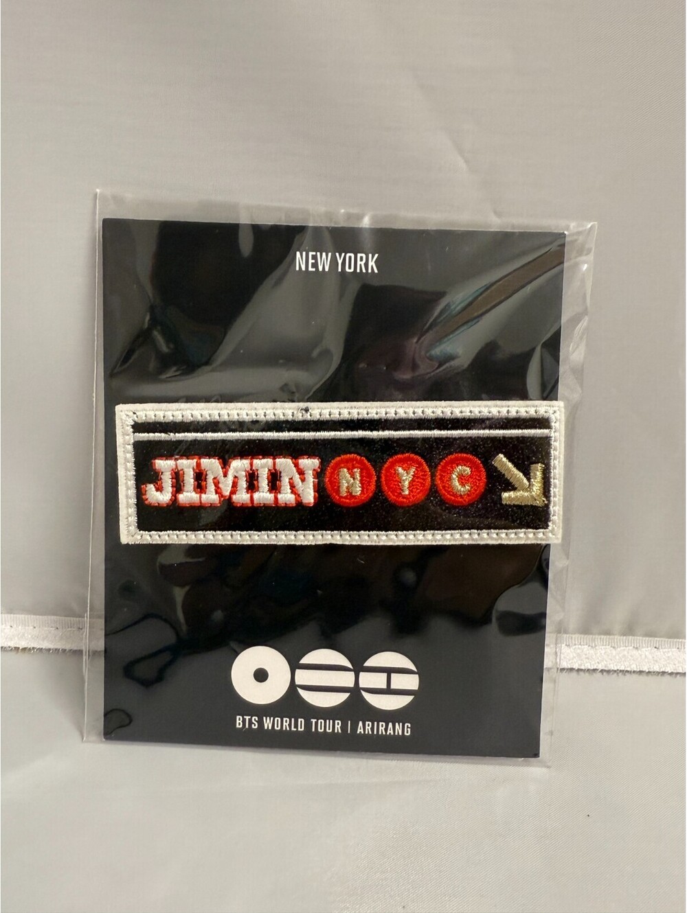 [ON HAND] BTS ARIRANG New York NYC Pop Up Jimin Patch Clip Pin Badge Official